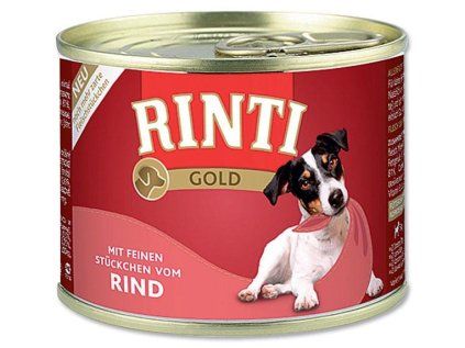 Finnern Rinti Gold konzerva pro psy hovězí kousky 185g