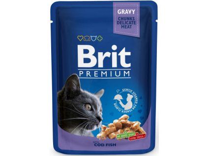 Kapsička Brit Cat Premium Pouches treska 100 g