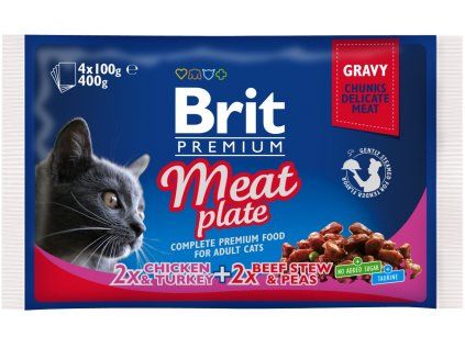 Kapsička Brit Cat Premium Pouches masová variace 4 x 100 g