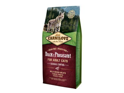 Carnilove Cat Grain Free Duck & Pheasant Adult Hairball Control 6 kg