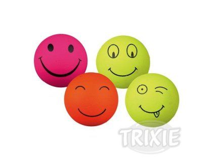 Trixie Míč mechová guma SMAJLÍK 6 cm
