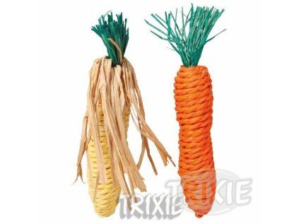 Trixie Sisalová mrkvička a kukuřice pro hlodavce 15 cm (2 ks)