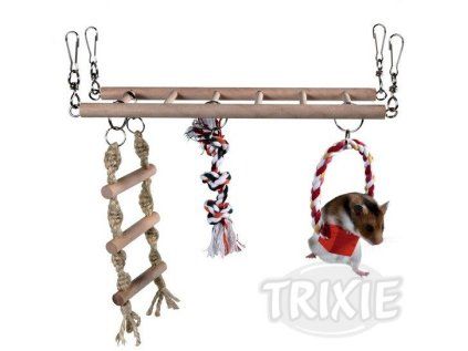 Trixie Houpačka do klece + kruh, žebřík, trojuzel 29×25×9 cm