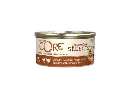Wellness CORE Signature Selects Shredded Boneless Chicken Entrée flavoured with Turkey in Sauce 79 g