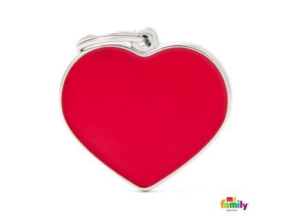 Známka Basic Handmade - srdce velké červené