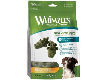 WHIMZEES Aligátor dentální pamlsek pro psy M (12-18kg) 12ks