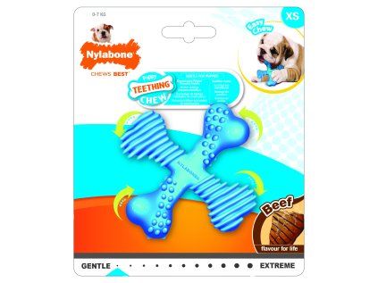 Hračka Nylabone Puppy Teething X Bone Beef S