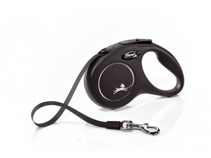 Flexi New Classic S -  pásek 5 m/15 kg černá