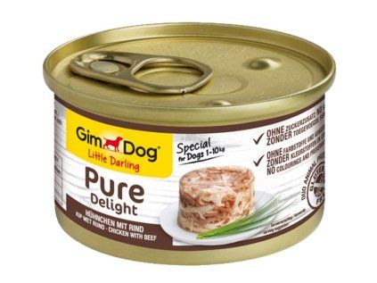 Konzerva Gimdog PURE DELIGHT kuře s hovězím 85 g