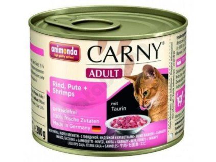 Konzerva Animonda Carny Adult hovězí + krůta + garnáty 200 g