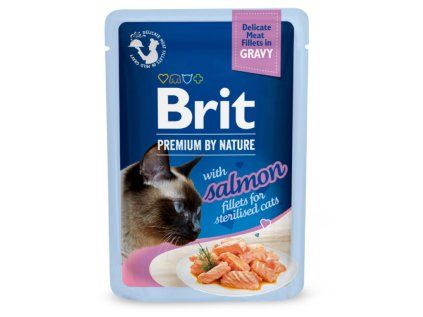 Kapsička Brit Premium Cat Delicate Fillets in Gravy with Salmon for Sterilised 85 g