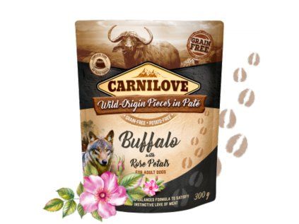 Kapsička Carnilove Dog Paté Buffalo with Rose Petals 300 g