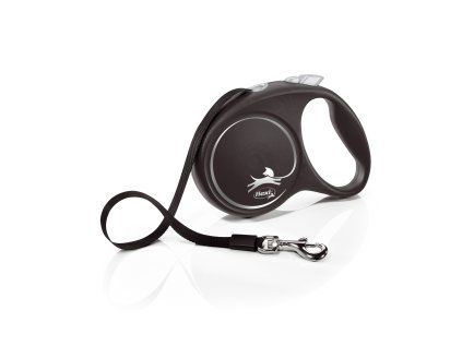 Flexi Black Design L pásek 5m/50 kg stříbrné