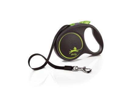 Flexi Black Design L pásek 5m/50 kg zelené