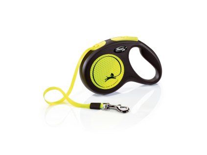 Flexi New Neon M pásek 5m/25 kg žluté