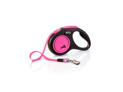 Flexi New Neon S pásek 5m/15 kg růžové