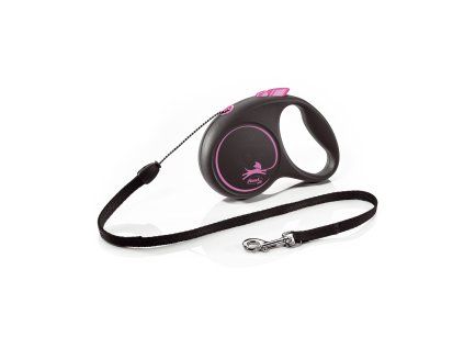 Flexi Black Design S lanko 5m/12 kg růžové