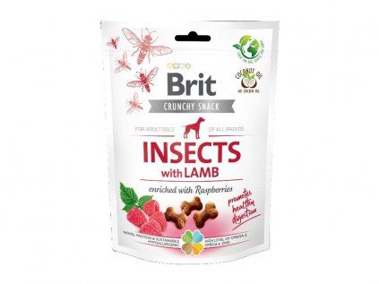 Brit Care Dog Crunchy Cracker s hmyzem, jehněčím a maliny 200 g