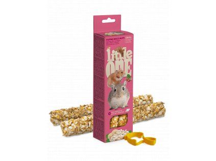 Little One tyčinky pro hlodavce s foukanými burizony a ořechy 2 x 55 g