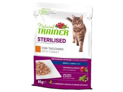 Kapsička Natural Trainer Cat STERILISED krůta 85 g