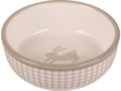 Flamingo miska pro hlodavce MYLO CERAMIC béžovo-bílá 13,3 x 13,3 x 4,6 cm 400 ml