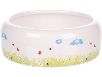 Flamingo miska pro hlodavce KIKI CERAMIC ROUND bílá L 16 x 16 x 5,5 cm 700 ml