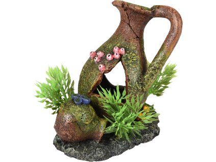 Flamingo akvarijní dekorace MOZA PITCHERS + rostlina 11 x 8 x 11 cm