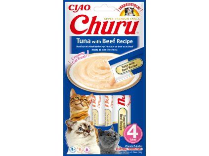 Churu cat masové pyré - tuňák, hovězí 56 g