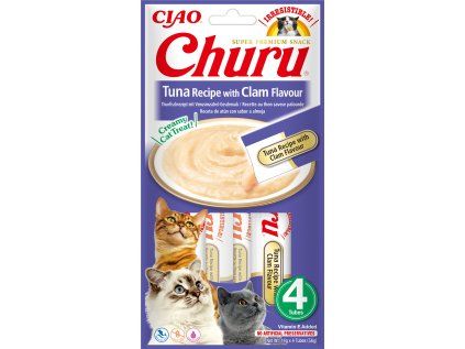 Churu cat masové pyré - tuňák, škeble 56 g