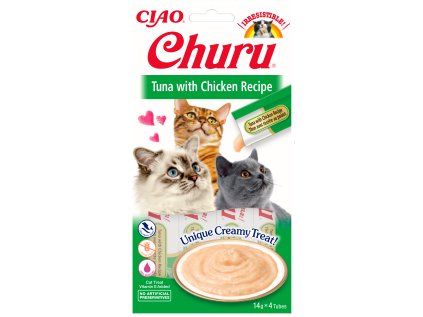 Churu cat masové pyré - tuňák, kuře 56 g