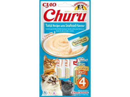 Churu cat masové pyré - tuňák, mořské plody 56 g