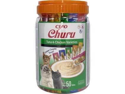 Churu cat masové pyré mix - tuňák, kuře 700 g