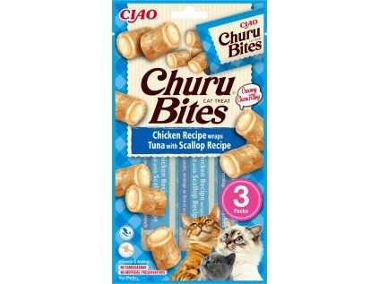 Churu cat pamlsek - kuře, tuňák a hřebenatky 30 g