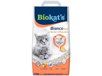 Biokat's Bianco Fresh podestýlka vanilka a mandarinka 5kg