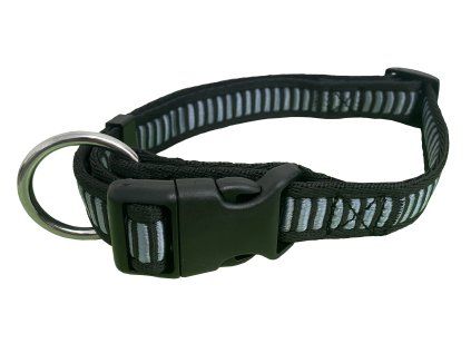 HUHUBAMBOO obojek ŽEBŘÍK popruhový 38-60 cm, šedý