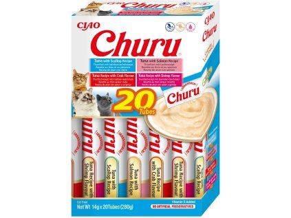 Churu cat masové pyré mix - tuňák, mořské plody 280 g (balení)