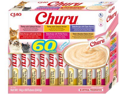 Churu cat masové pyré mix - tuňák 840 g (balení)