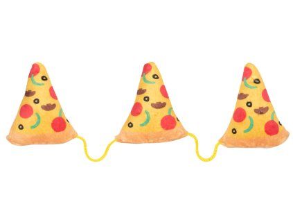FuzzYard Cat plyšová hračka na provázku pizza s šantou kočičí