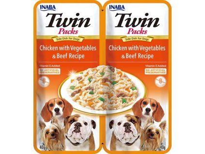 Kapsička Churu Dog Twin Packs - kuře, zelenina a hovězí ve vývaru 80 g