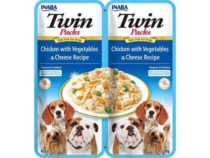 Kapsička Churu Dog Twin Packs - kuře, zelenina a sýr ve vývaru 80g