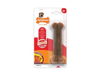 Nylabone hračka Extreme kost příchuť slanina M
