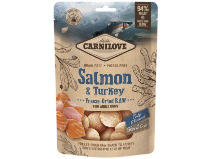 Carnilove Freeze-Dried Raw Salmon&Turkey pamlsek pro psy 60g