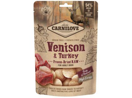 Carnilove Freeze-Dried Raw Venison&Turkey pamlsek pro psy 60g