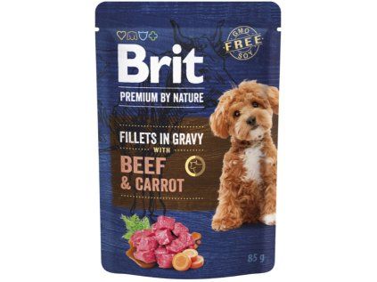 Brit Premium by Nature Fillets in Gravy with Beef&Carrot kapsička pro psy  85g