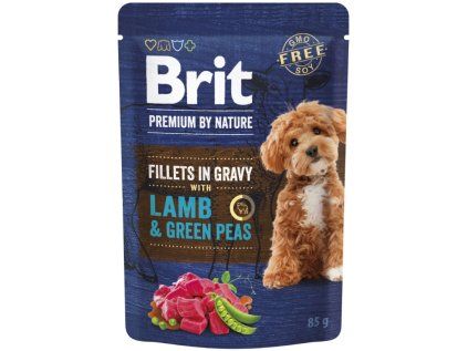 Brit Premium by Nature Fillets in Gravy with Lamb&Green Peas kapsička pro psy  85g