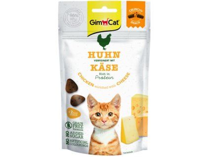 Gimcat Crunchy snacks kuře se sýrem pamlsky pro kočky 50g