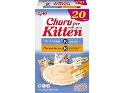 Churu Cat Kitten masové pyré – tuňák, kuře 20×14g (BAL)