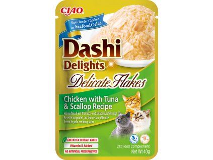 Dashi Cat Delights Delicate Flakes kapsička kuře s tuňákem a hřebenatkou 40g