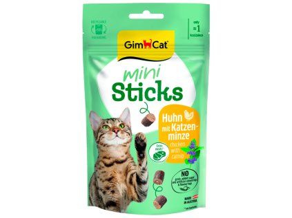 GimCat Mini Sticks kuře se šantou kočičí 50 g