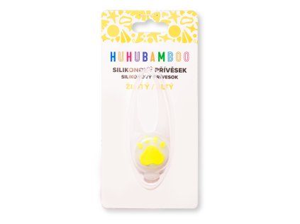 Huhubamboo silikonový přívěsek svítící žlutý